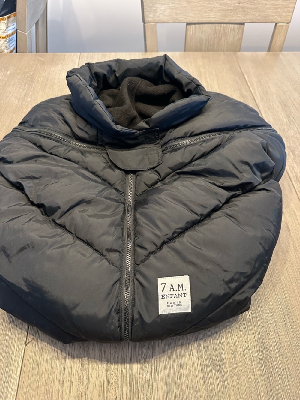 7 A.M. Enfant Black Baby Bunting Sack - Insulated Hooded Cover